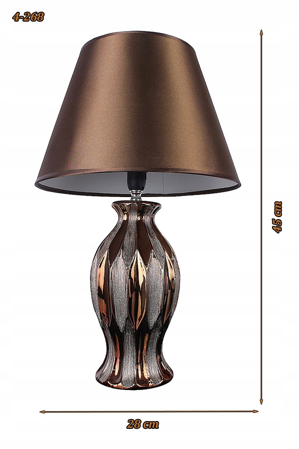 Nowoczesna lampka brązowa nocna lampa stołowa 45cm 6782630171