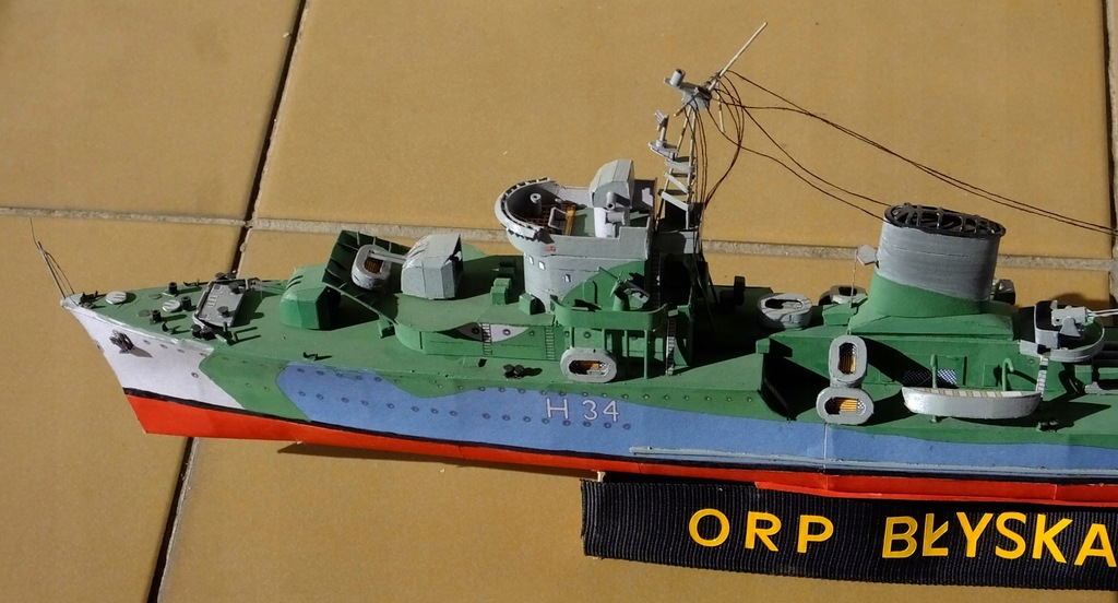 ORP Błyskawica gotowy kartonowy model 1 200 7591210509 oficjalne