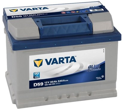 Батарея Varta BLUE 12V 60Ah 540A D59 низкая - 1