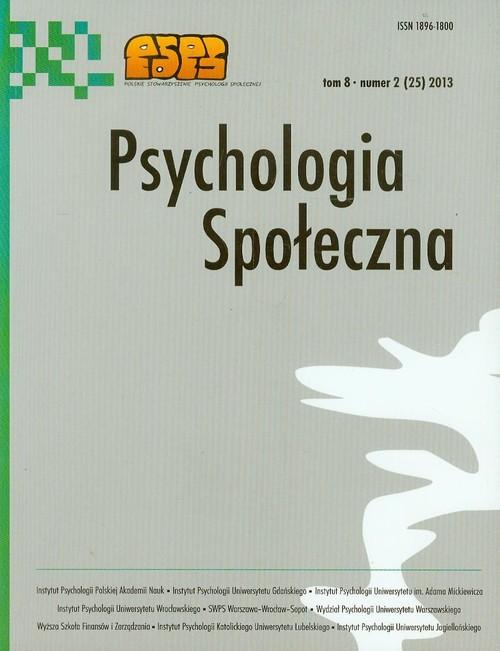 

Psychologia społeczna Tom 8 nr 2 2013