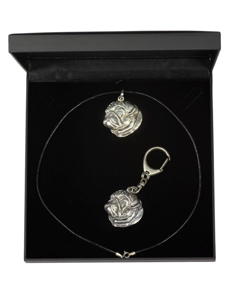 

Mops Pug Naszyjnik i Brelok w pudełku