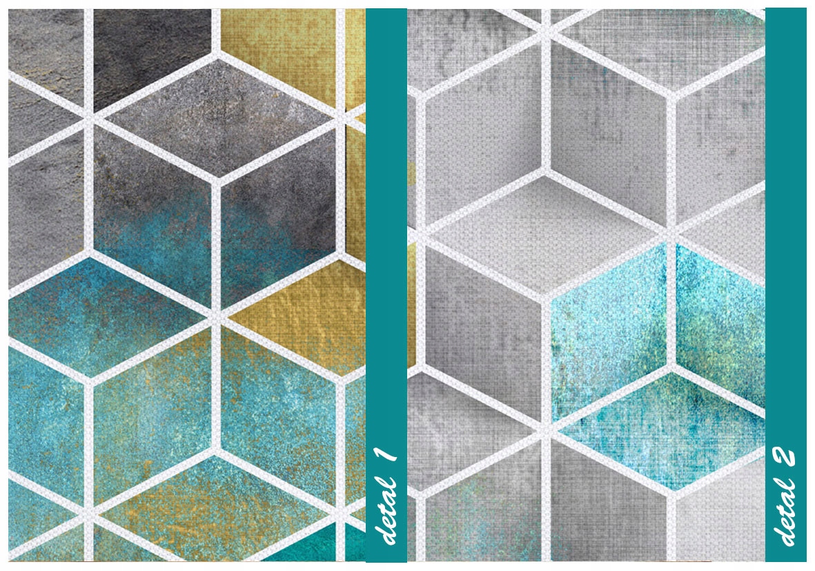 02253 Obraz na płótnie SZEŚCIANY 147x60cm Szerokość produktu 147 cm