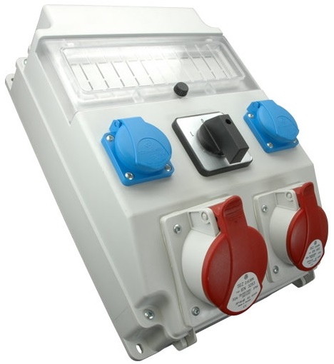 ROZDZIELNICA 1x32A/5P, 1x16A/5P, 2x250V OKIENKO