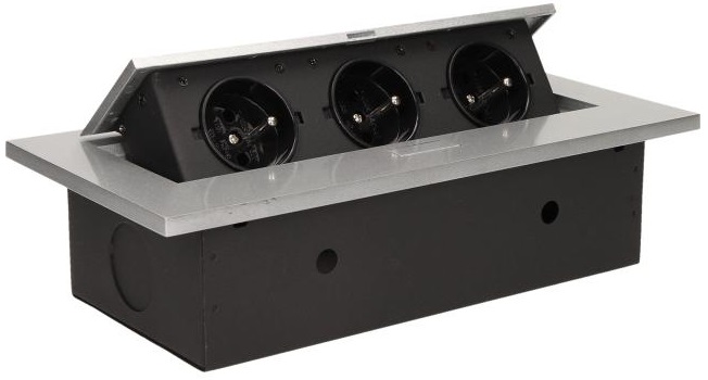 

Gniazdo Chowane Wpuszczane W Blat 3x250V Srebrne