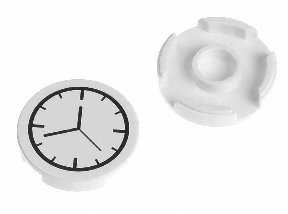 

Lego Płytka nadruk zegar 2x2 14769pb001 biała