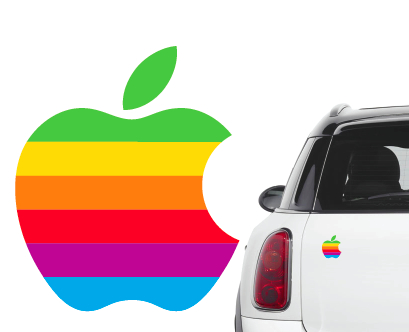 

Naklejka na samochód/samochodowa logo apple 70'