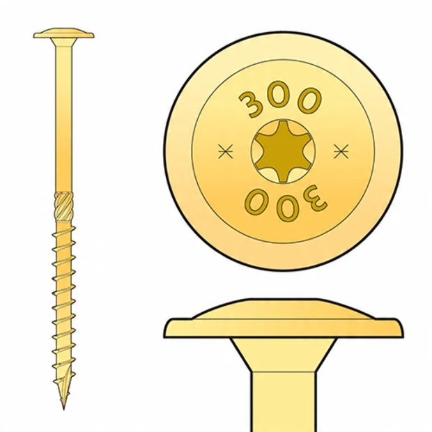 

Wkręty Ciesielskie Łeb Talerzowy Torx 5x80 200szt.