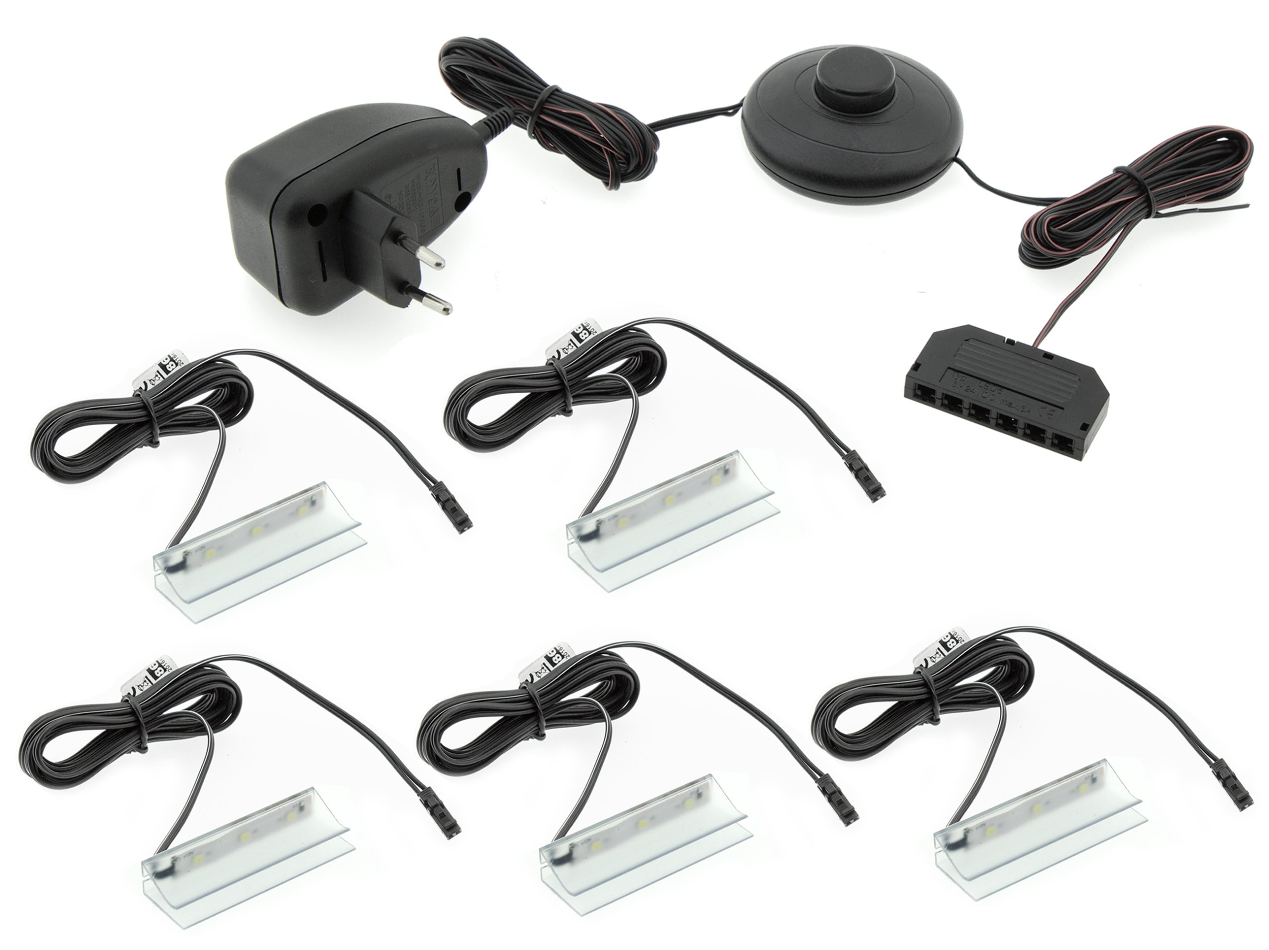 

KPL.5x Klips Pcv Led do szklanej półki +zasilacz