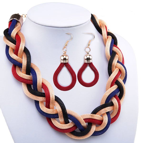 

Bg 1982 Komplet Naszyjnik Choker + Kolczyki