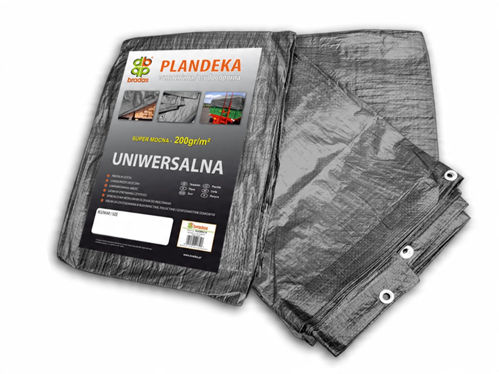 

Plandeka Szara Okryciowa 8x12m Mega Gruba 200g/m2