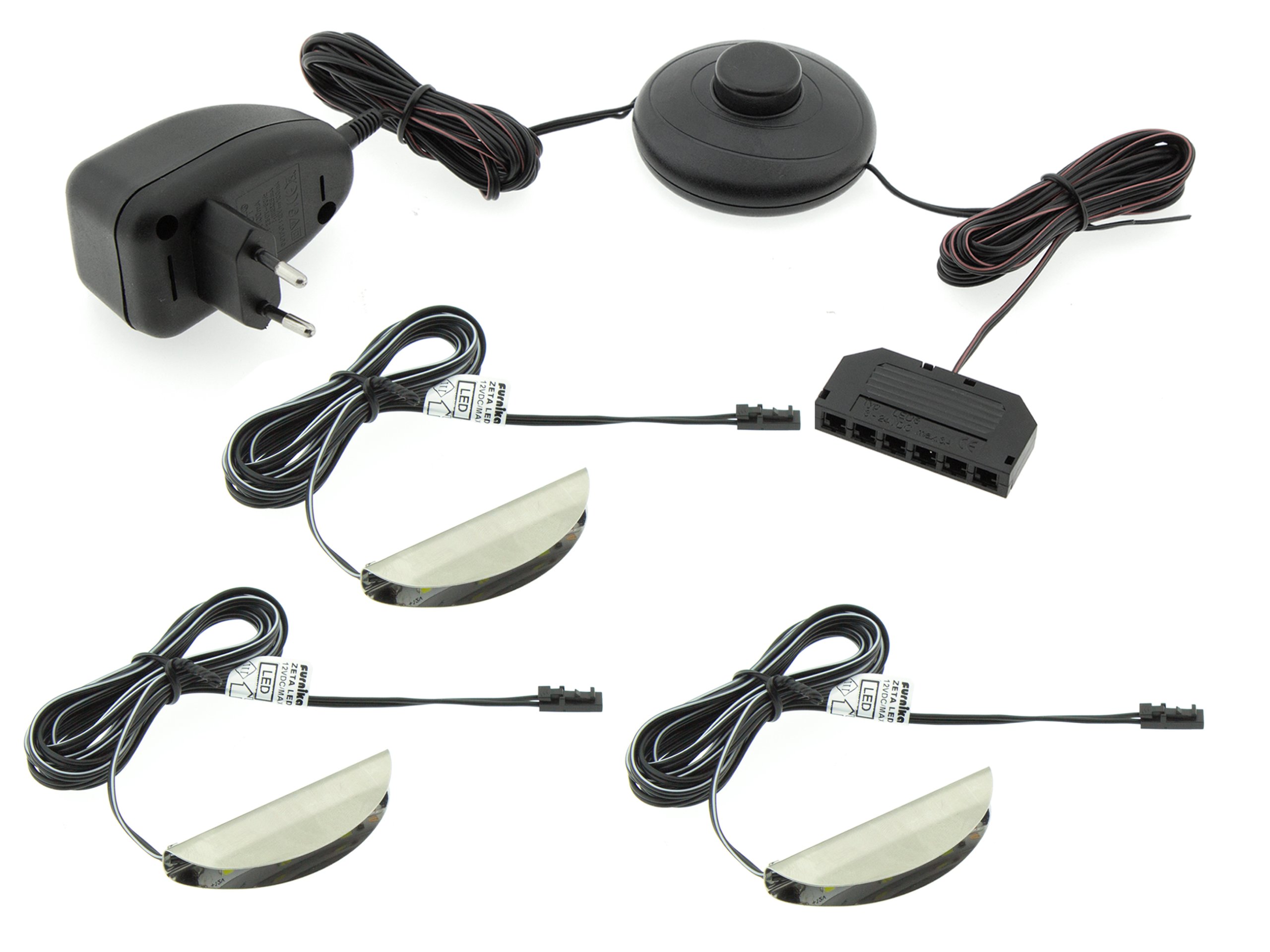 

Zestaw 3x klips led do podświetlenia szyb+zasilacz