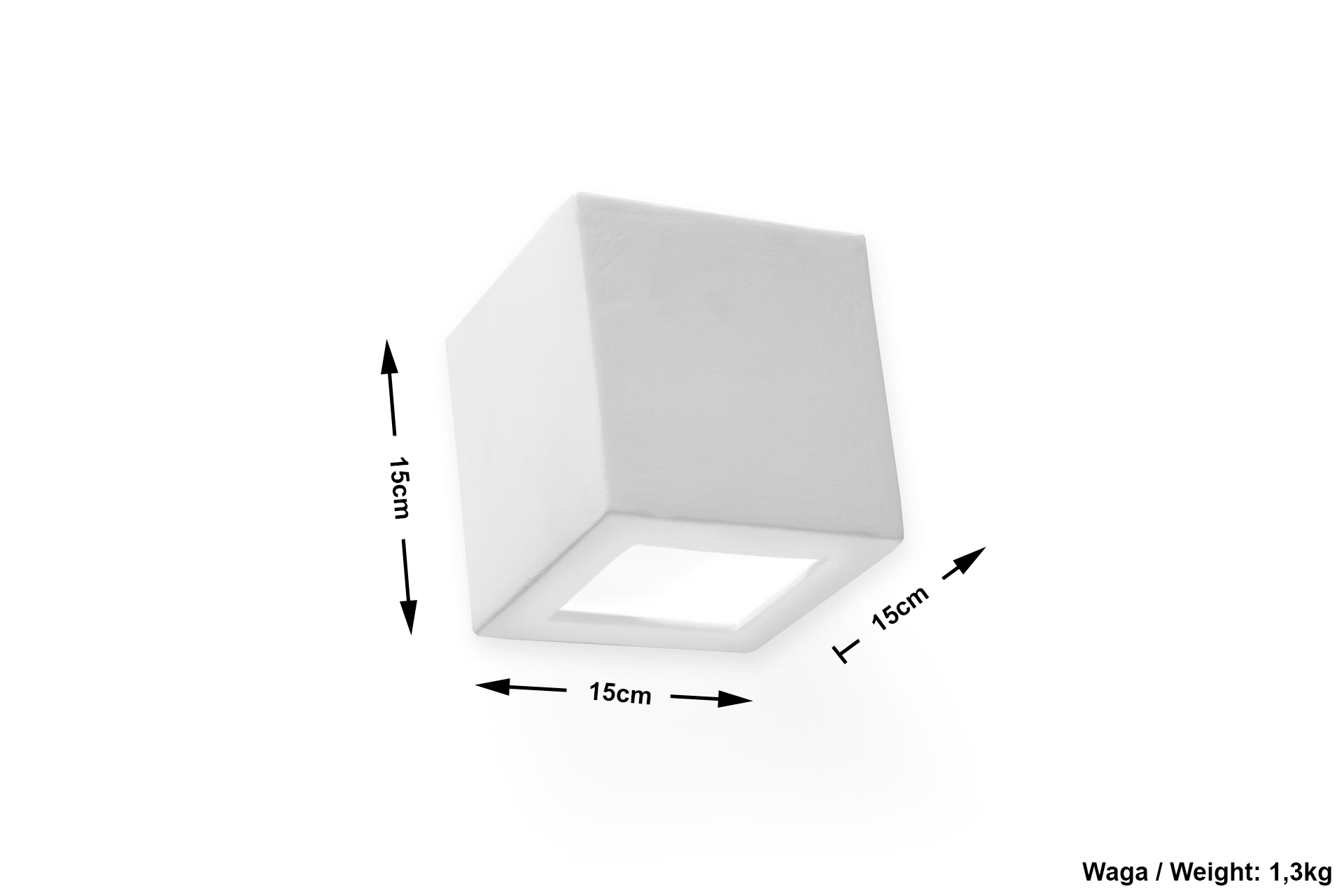 KINKIET CERAMICZNY LAMPA NA ŚCIANĘ LEO SOLLUX! Średnica/szerokość klosza 15 cm