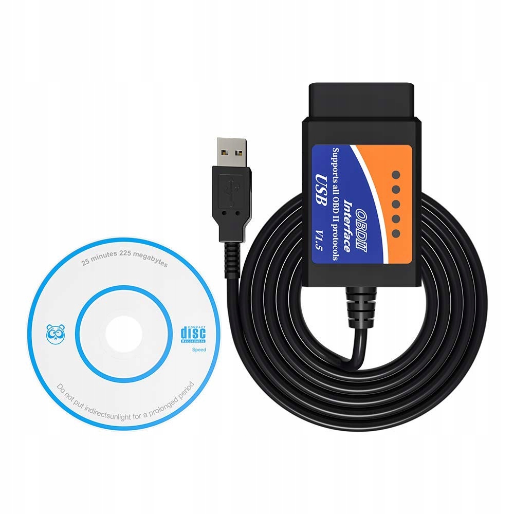 Кабель Интерфейс ELM327 OBD2 + CAN USB + ПРОГРАММА