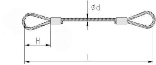 LINA STALOWA Z PĘTLAMI PCV - 4mm - 2 metry Długość 2 m