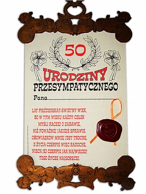 

Dyplom Z Pieczęcią 50-latek facet 50