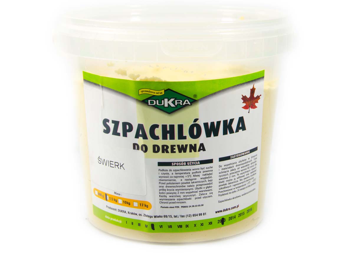 

Szpachlówka Szpachla Drewna 1,5kg Świerkowa Świerk