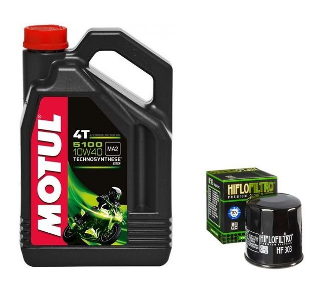 Motul 5100 4L 10W40 масло + hiflofiltro масляный фильтр