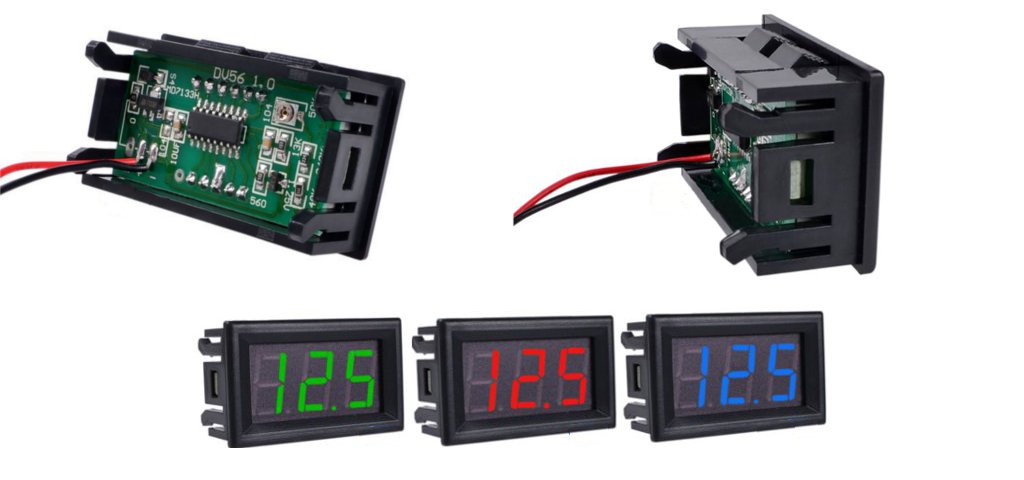 Miernik voltomierz panelowy DC 3-30V niebieski LED Marka Poltech