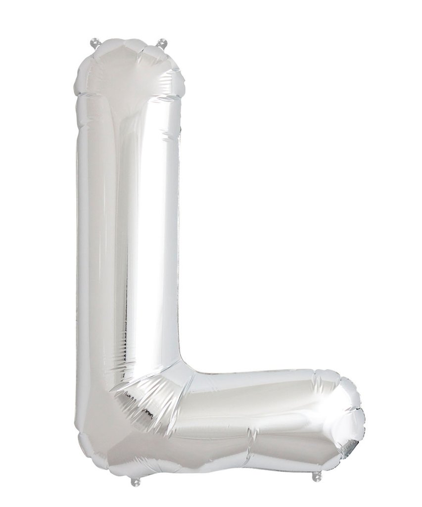 

Srebrny Balon Kształt Litery 40CM Srebrna Litera L