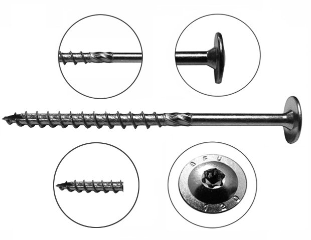 

Wkręty do drewna Talerzowe 8x80 Torx Nierdzewne A2