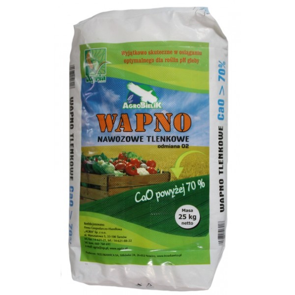 

Wapno 70% nawozowe tlenkowe Sypkie 25kg