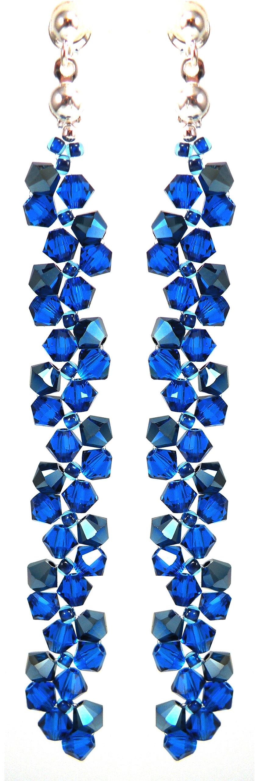 Kolczyki kryształy SWAROVSKI niebieskie granatowe