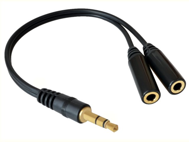 

Rozgałęźnik Jack 3,5 wtyk 2x Jack 3,5 gniazdo Slim