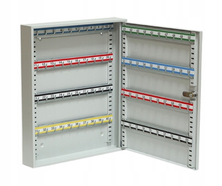 Металлический шкаф-шкатулка для ключей - 80cl. Витрина GW-01 с замками и подсветкой , СВЕТЛО-СЕРЫЙ