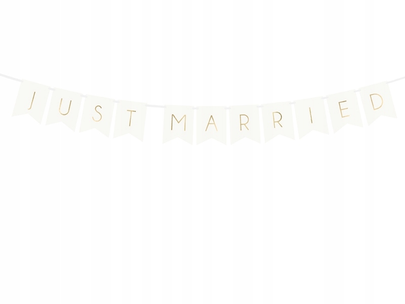 

Baner weselny napis Just Married biały GRL68-008