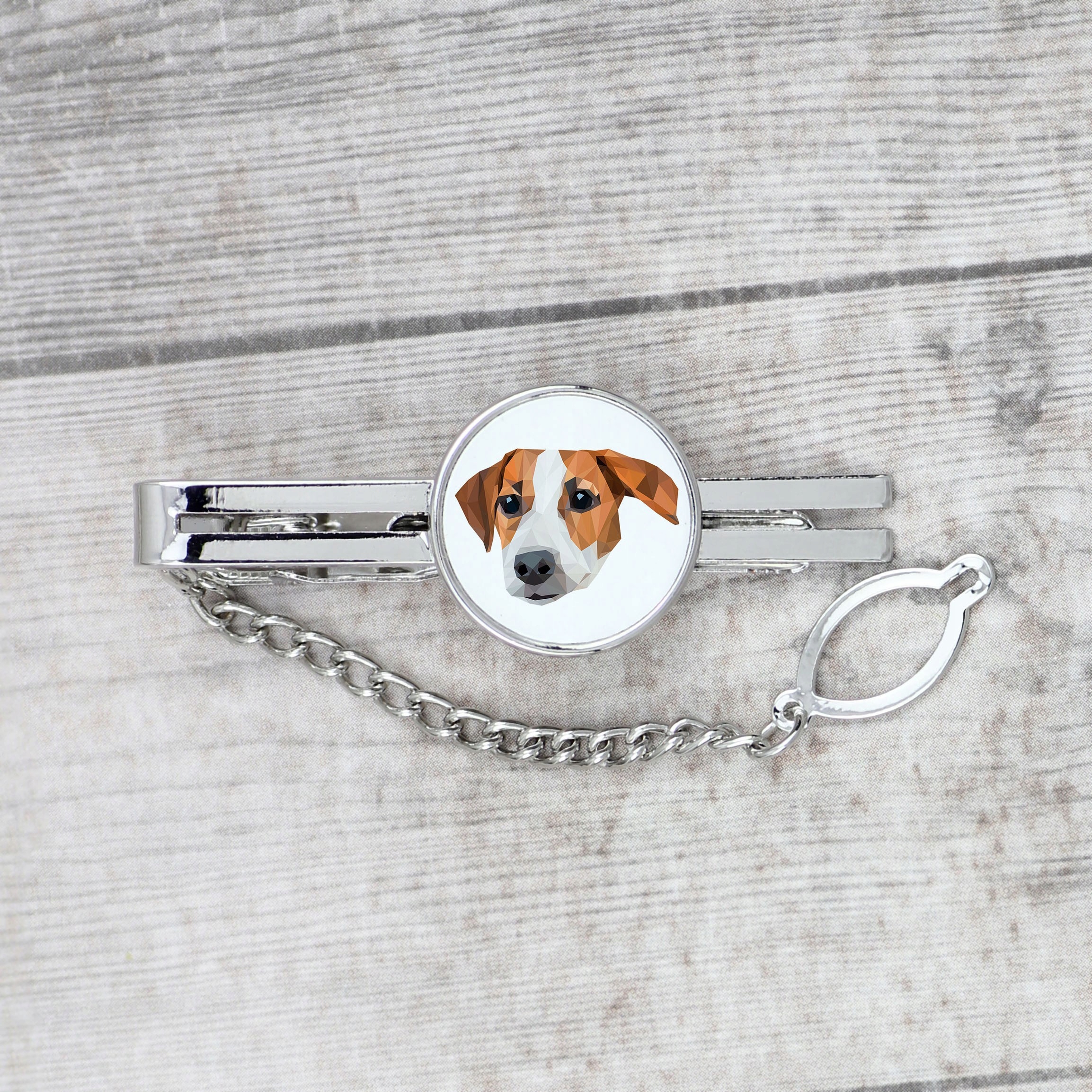 Jack Russell Terrier Spinka do krawata Materiał inny