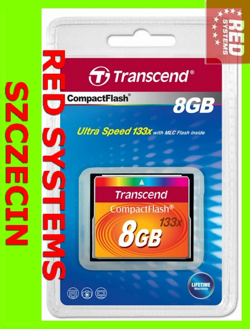 Sklep Compact Flash CF 8GB Transcend 133x BOX FV Kod producenta TS8GCF133