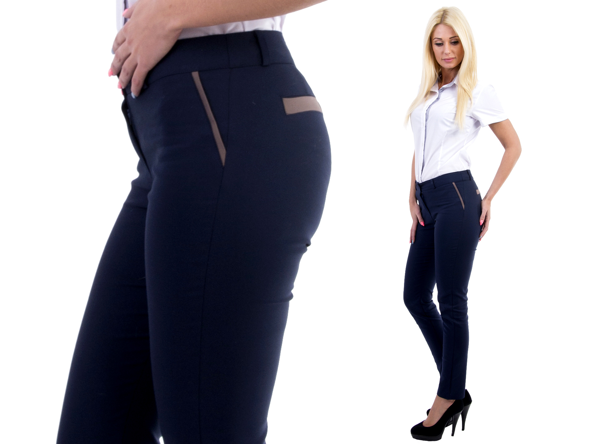 

S98 Spodnie Damskie Cygaretki Rurki (36-50) r. 48