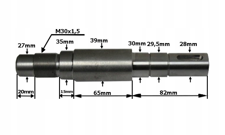 Oś napędu do rozdrabniacza ziarna Bąk 8111010111 Producent części Ziegert