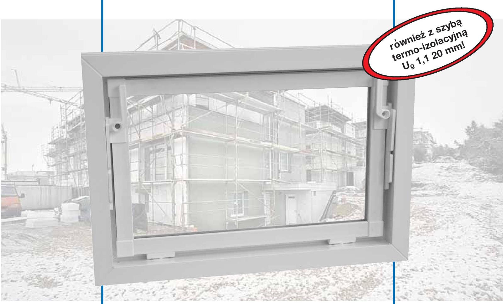 OKNO GOSPODARCZE PLUS INWENTARSKIE BIAŁE 50x40 Wysokość 400 mm