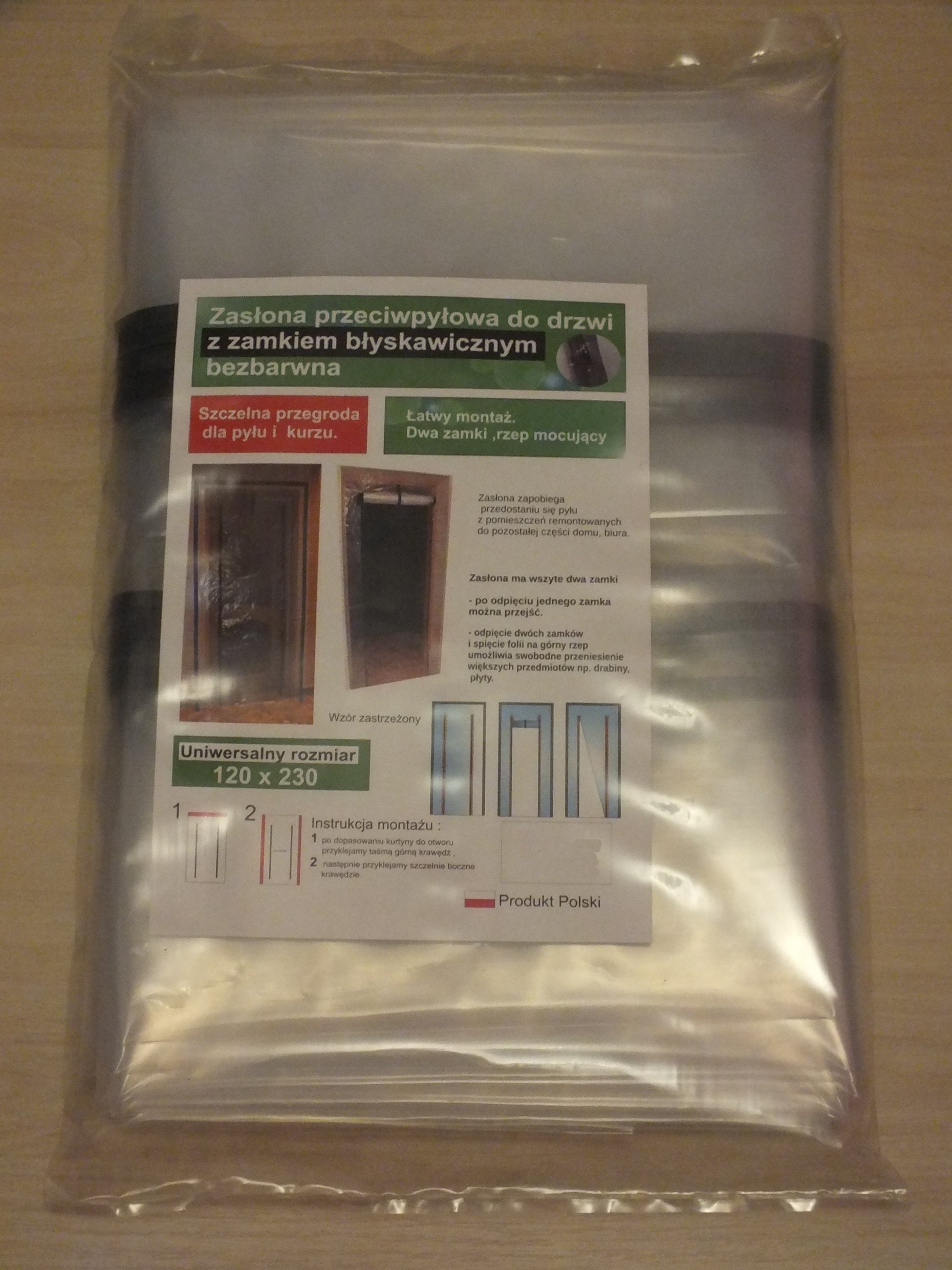 

Kurtyna Drzwi Przeciwpyłowe Folia Remont 120 x230