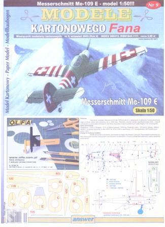 Mkf 9/2003 Messerschmitt Me-109 E 1:50