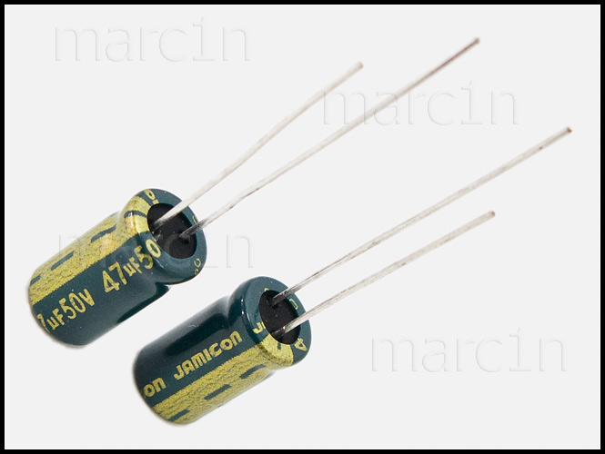 

Kondensatory 47uF / 50V (6x11mm) Low Esr 5 Sztuk