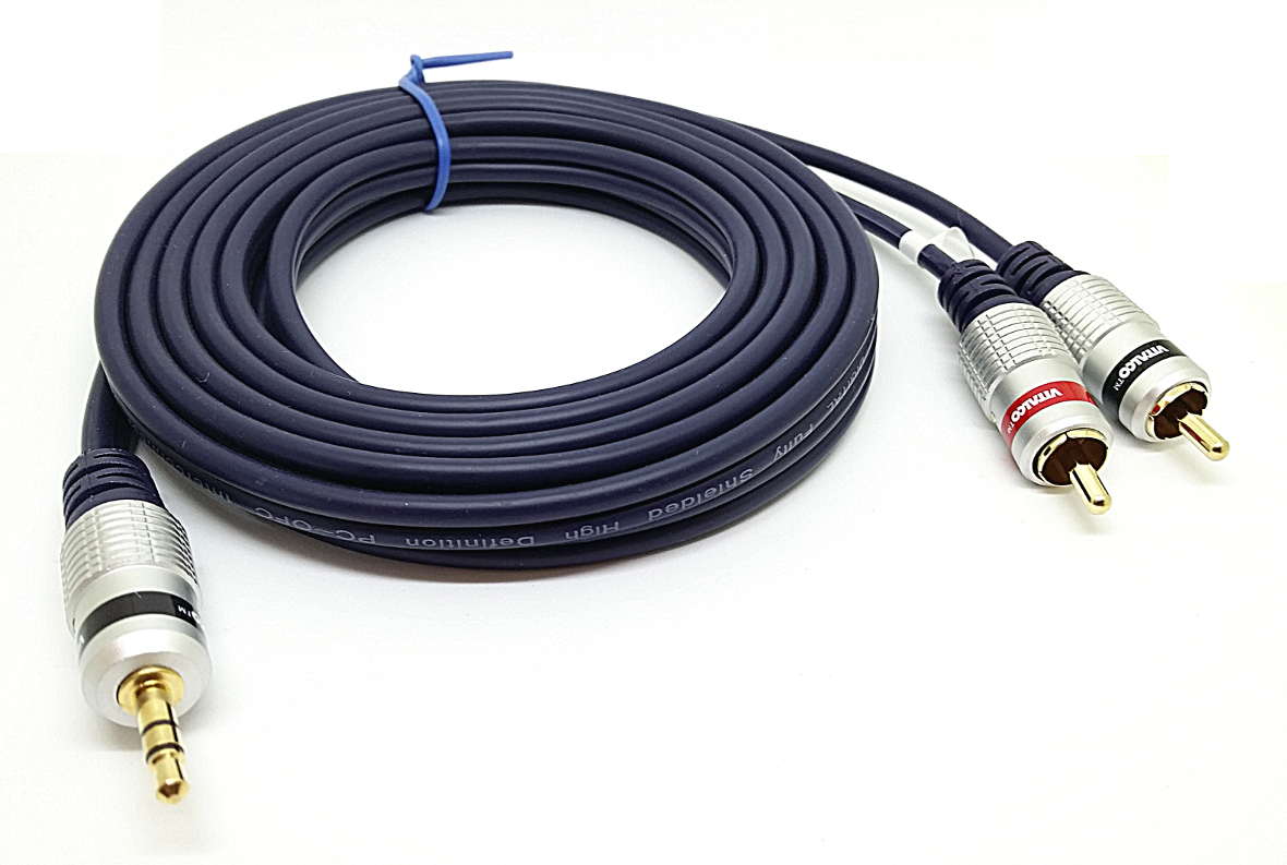 

Przyłącze kabel Chinch 2x Rca na Jack 3.5mm 0,5m