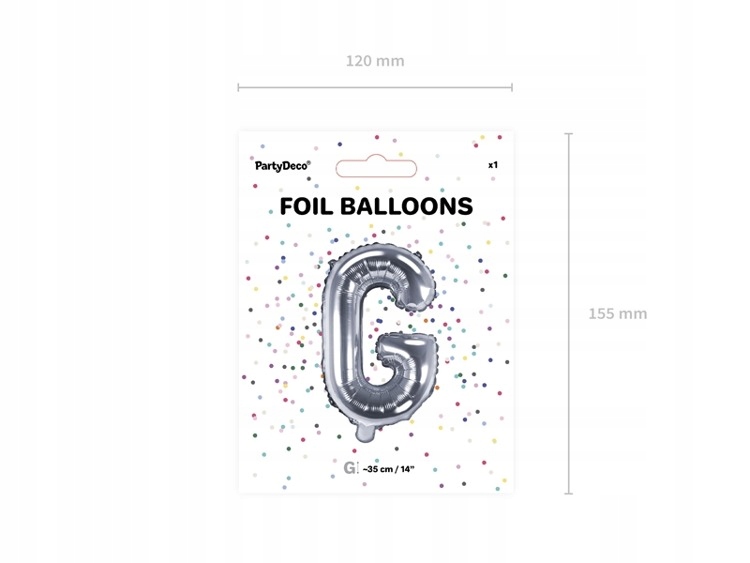 Balon foliowy G srebrny 35cm 1szt FB2M-G-018 Kod producenta FB2M-G-018