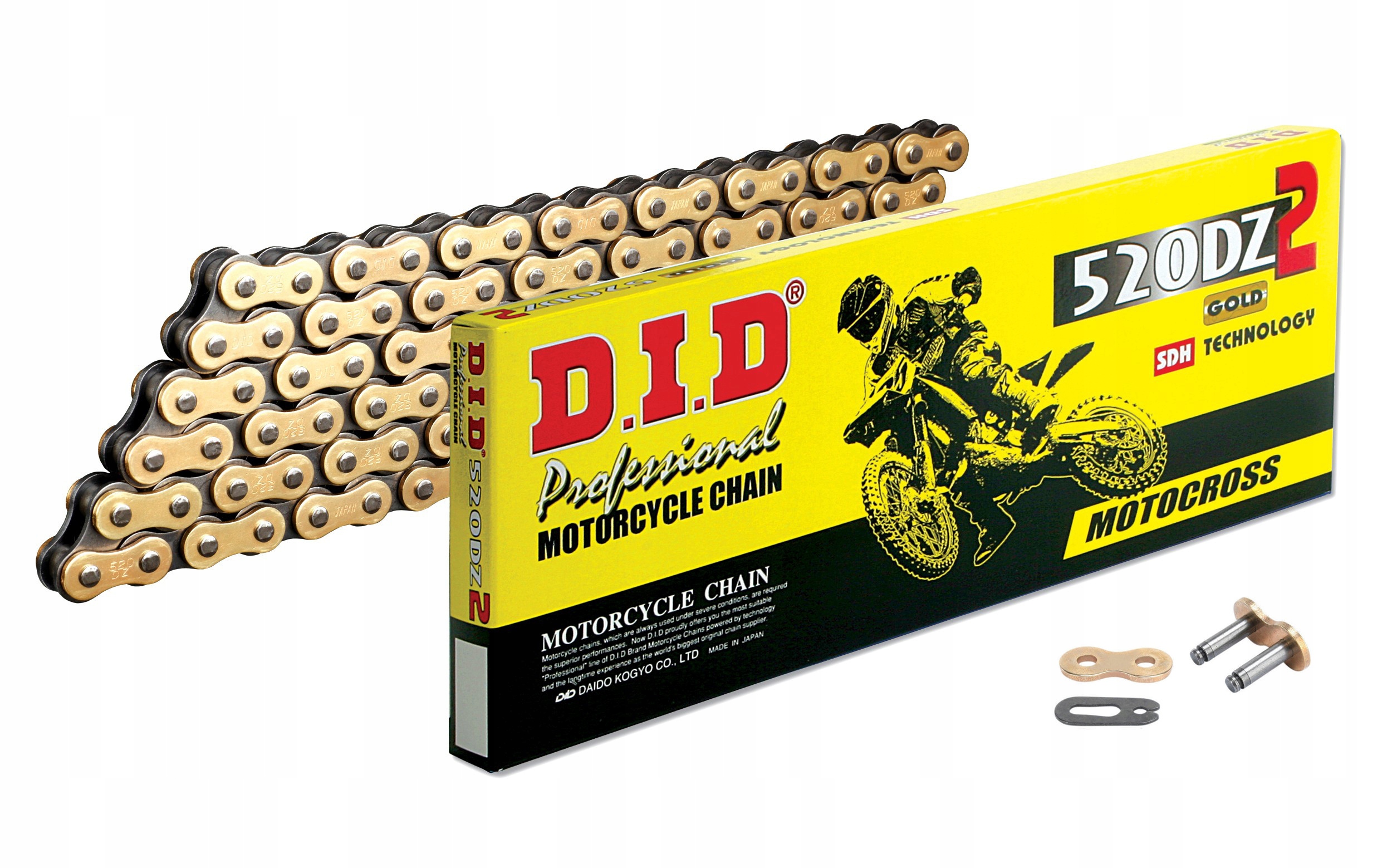 Japonský hnací řetěz DiD 520 Zlatý 118 článků