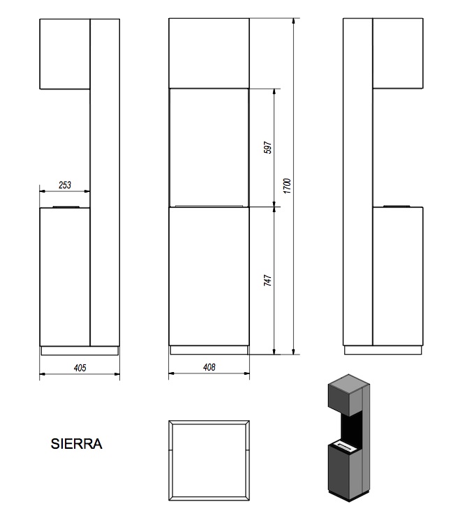 SIERRA BIOCINEK biely voľne stojaci lievik zdarma Výška: 170 cm