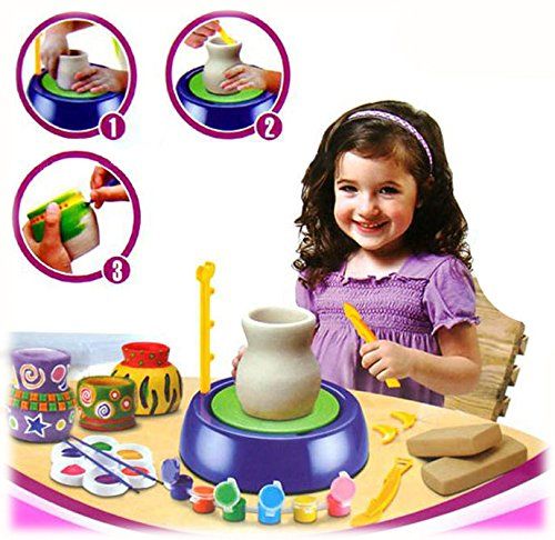 KOŁO GARNCARSKIE DLA DZIECI AKCESORIA GLINA FARBY Materiał Plastik Inny