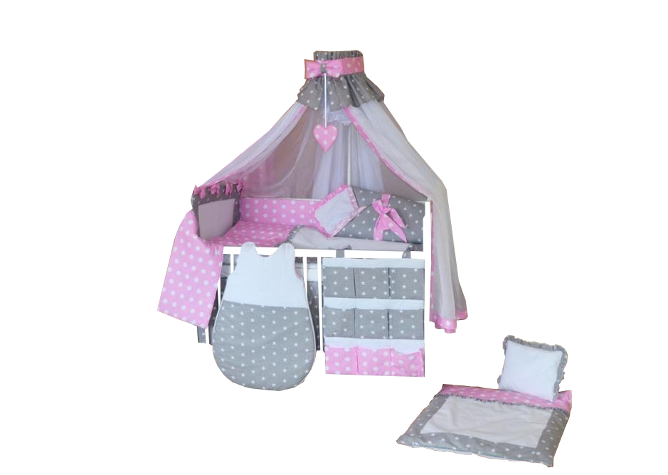 Ларго-15-el. постельное белье 120x90cm + балдахин + сердца