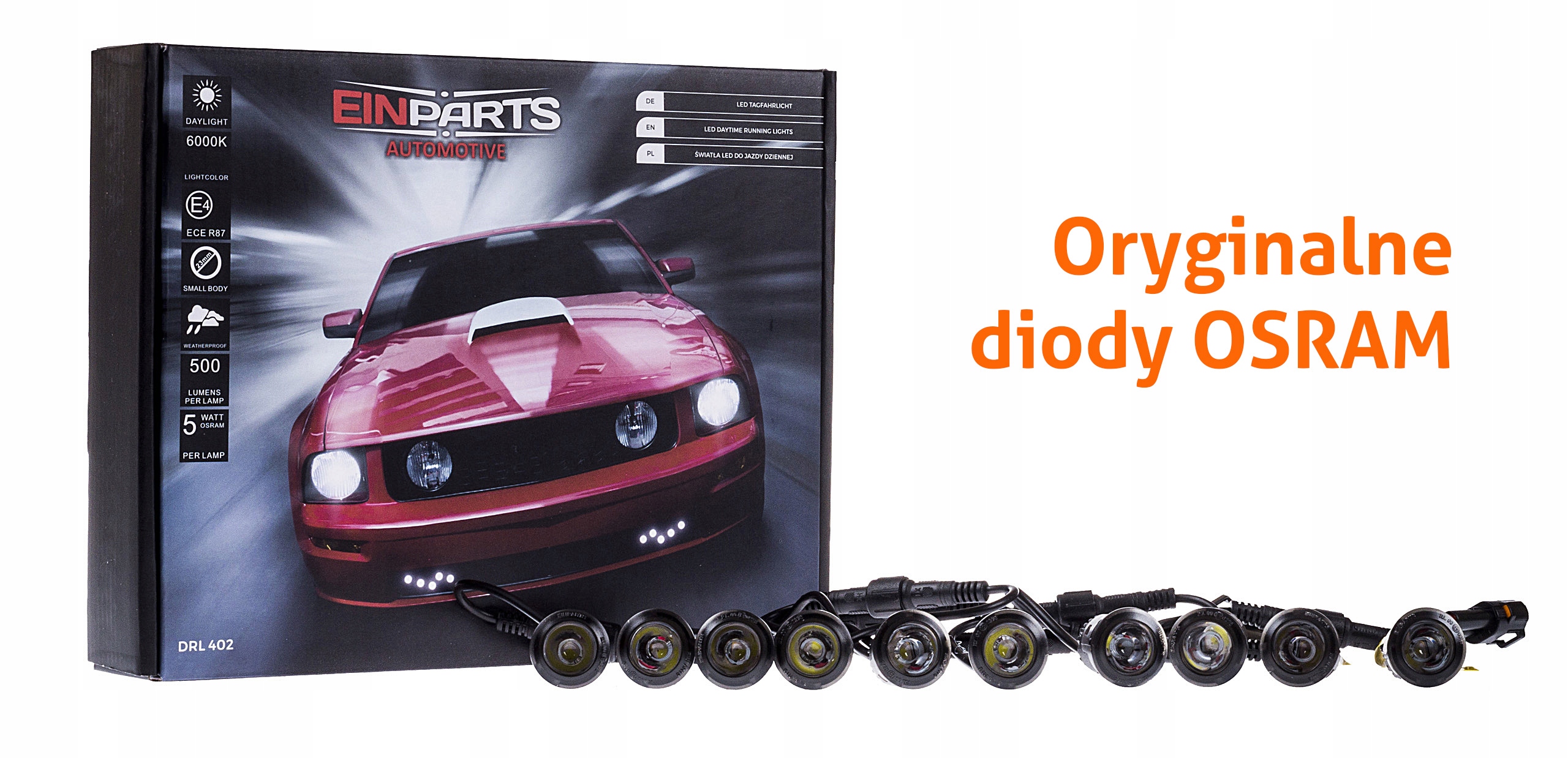 Swiatla dzienne LED FLEX 402O OSRAM OCZKA CZARNE Part manufacturer EinParts Automotive