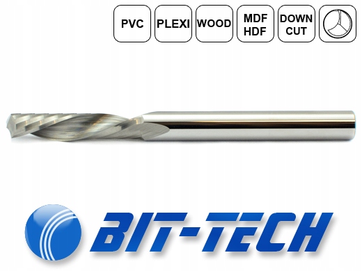 Frez VHM 1p downcut lewoskrętny 5 x22mm PVC DREWNO Marka Bit-Tech