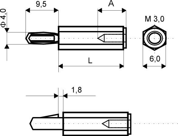 SŁUPEK DYSTANS Z TWORZYWA Z ZATRZASK. 35MM M3 KPL EAN (GTIN) 4000804030674