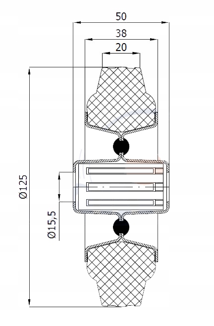 KOŁO KÓŁKO KOŁA 125mm METALOWO GUMOWE WÓZKA -20 Marka inny