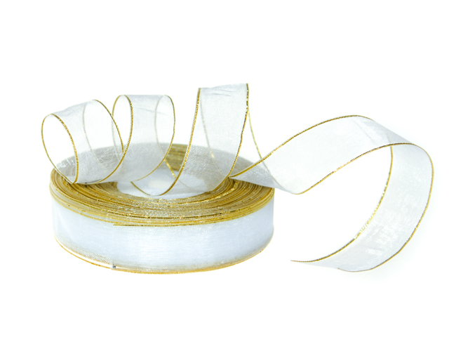 

Tasiemka szyfonowa 40 Metrów 20 mm Biała organza
