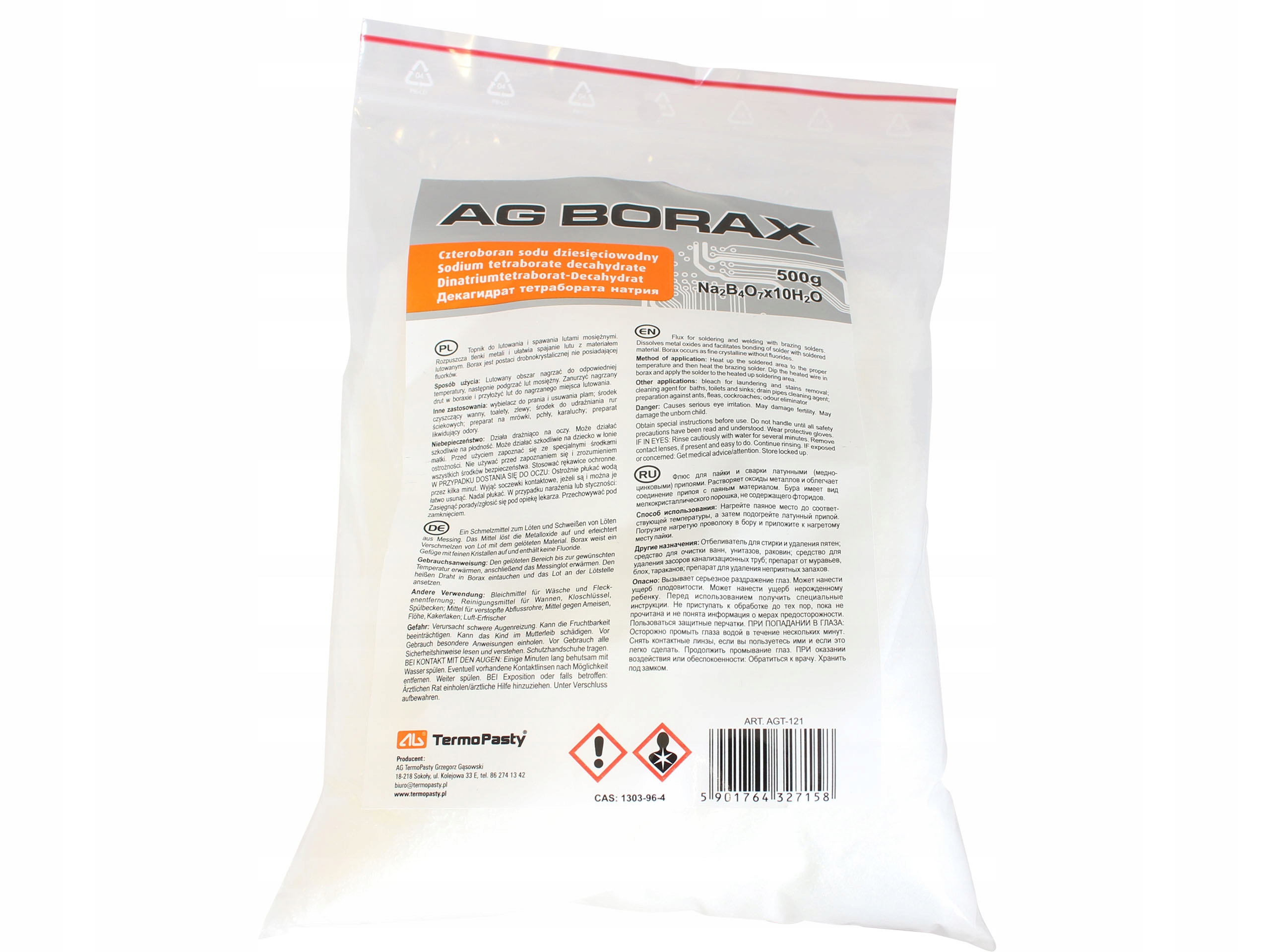 

Boraks czteroboran Sodu Tetraboran 99,90% Borax