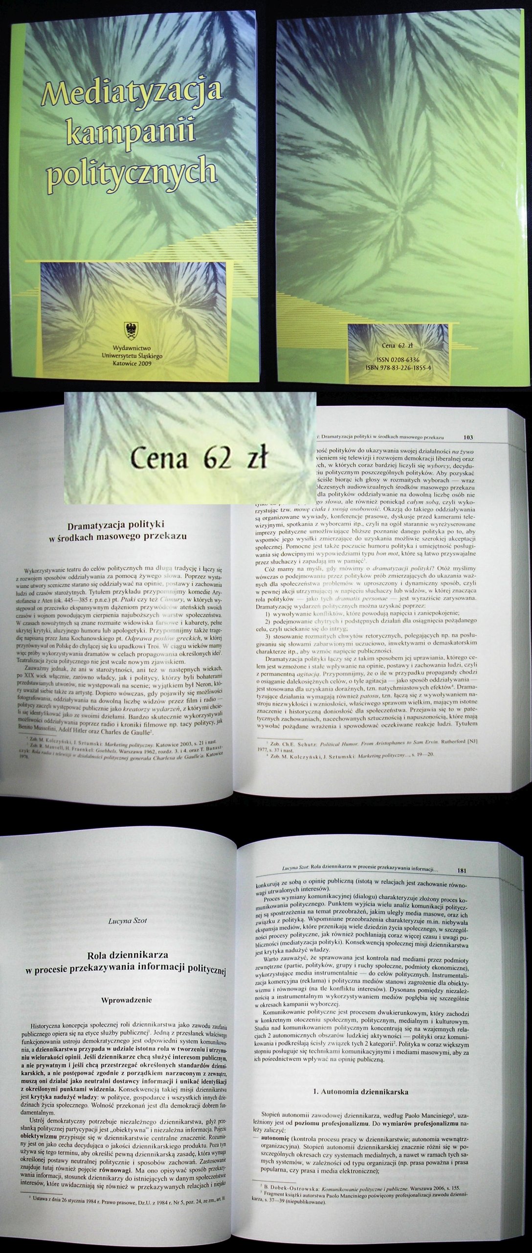 MEDIA POLITYKA KAMPANIA DZIENNIKARSTWO ISBN 97880226185516